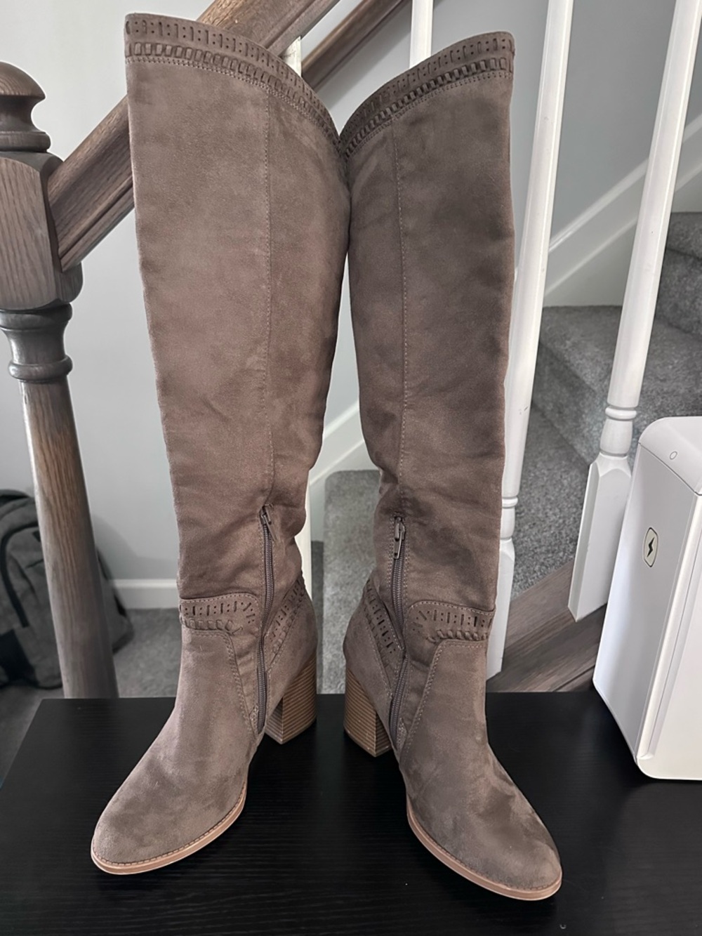 Vince Camuto Taupe Suede Leather Boots  - Size 7